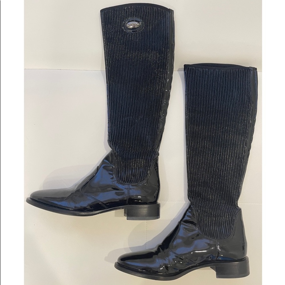 LORIBLU Patent Leather High Boots Sz 38